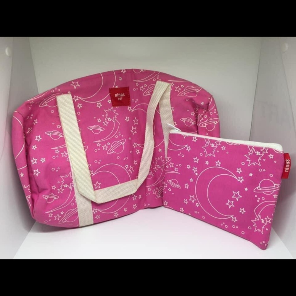 ninas nyc Saturn Pink Gym Bag Style Purse